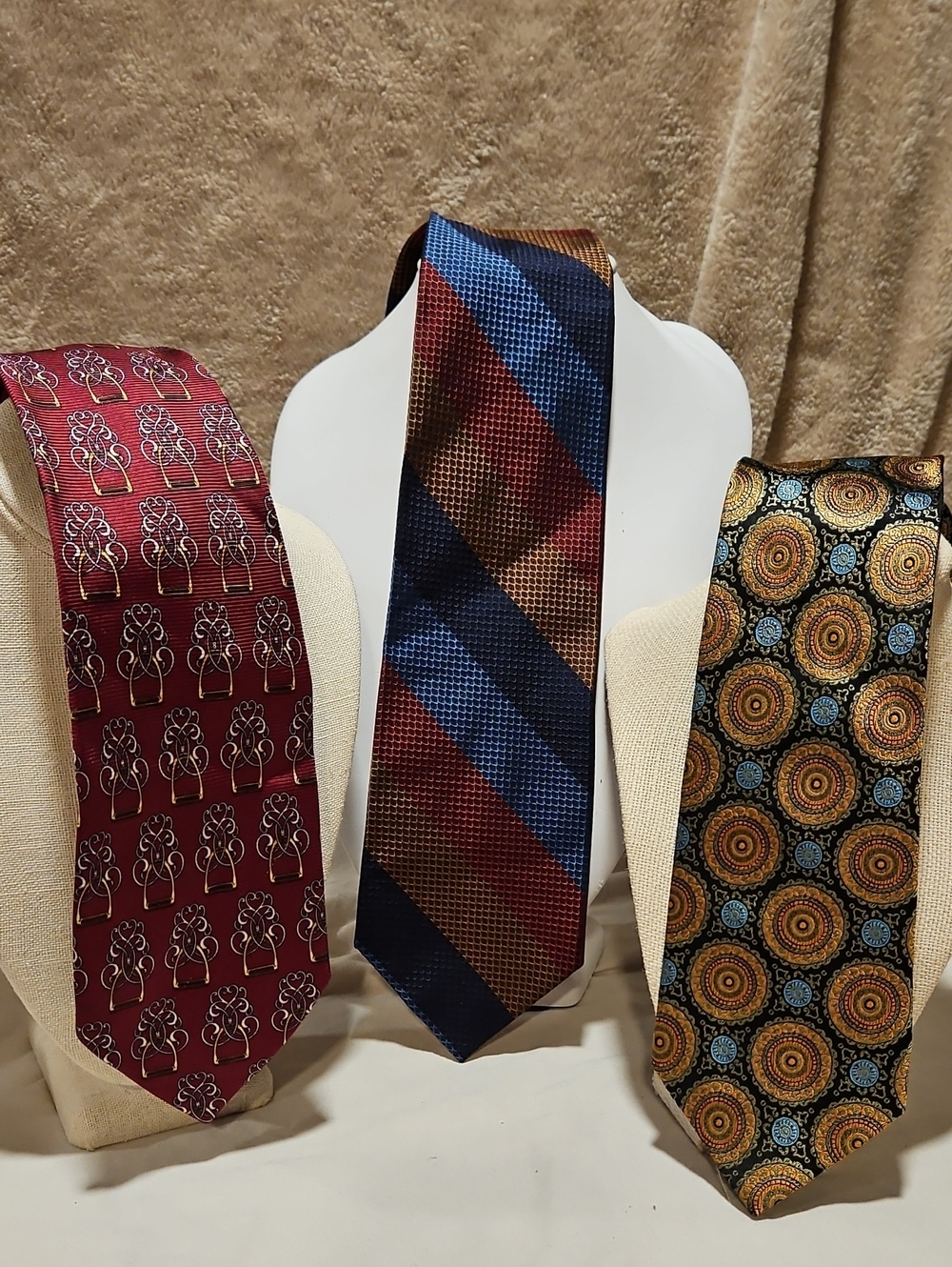 Vintage Men’s Premium Italian Silk Necktie Collection - Curated 3-Piece Lot ✨